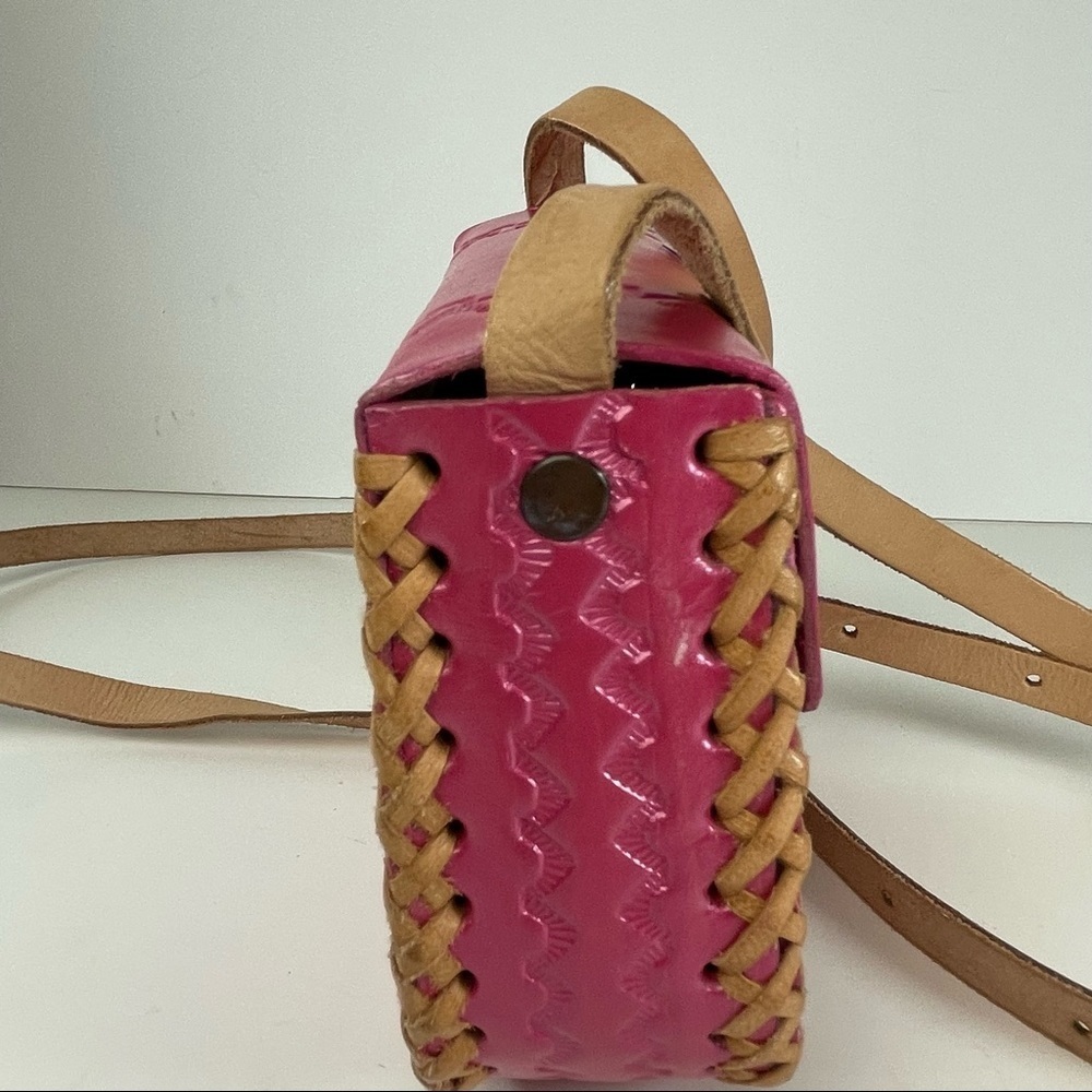 Tooled Pink Leather Mini Cross Body Bag - Picture 8 of 13